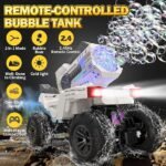 Remote Control Car with Bubble Machine Guns, Bubble Blower Maker RC Car Toy with Light &Fog Mist,Bubbles Toy for 3 4 5 6 7 Year Old Boy Girl,Outdoor Party Birthday Gifts for Preschool Boys Girls