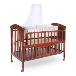 WOODEN BABY COT WITH STORAGE