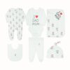 "I LOVE DAD & MOM" LAYETTE SET (WHITE/RED) GIRL