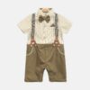 Olive Striped Gentleman Romper