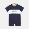 Navy Blue & White Boy Romper