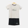 Armani Beige & Black Logo Boy Suit – 2 Piece Set