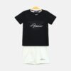 Armani Black & White Logo Boy Suit – 2 Piece Set