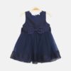 Textured Bow Party Frock - Navy
