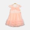 Ruched Tulle Party Frock - Peach