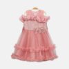 Floral Accent Tulle Frock - Dusty Rose