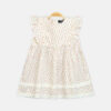 Girls White Rose Print Frock
