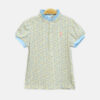 Girls Blue Leopard Collar Tee