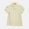 Girls Yellow Leopard Collar Tee