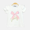 Girls White Bow Tee