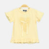 Girls Pale Yellow Heart Lace Tee