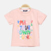 Girls Pink Puff-Print Graphic Tee