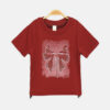 Girls Maroon Mimifactory Studded Bow Tee