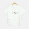 Girls Cream Rhinestone Logo Tee