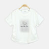 Girls White Side-Cinch Glitter Tee