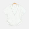 Girls Distressed White Glamour Tee