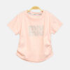 Girls Peach Miu Miu Inspired Rhinestone Tee