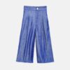 Blue Chambray Wide-Leg Trousers