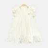 Off-White Floral Appliqué Frock