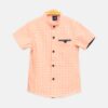 Orange Checkered Mandarin Shirt