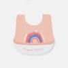 Peach Rainbow Silicone Pocket Bib