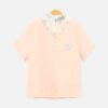 Peach Lace Collar Polo