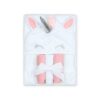 BATH TOWEL & 3 FACE TOWELS WHITE LITTLE PONY HOODED