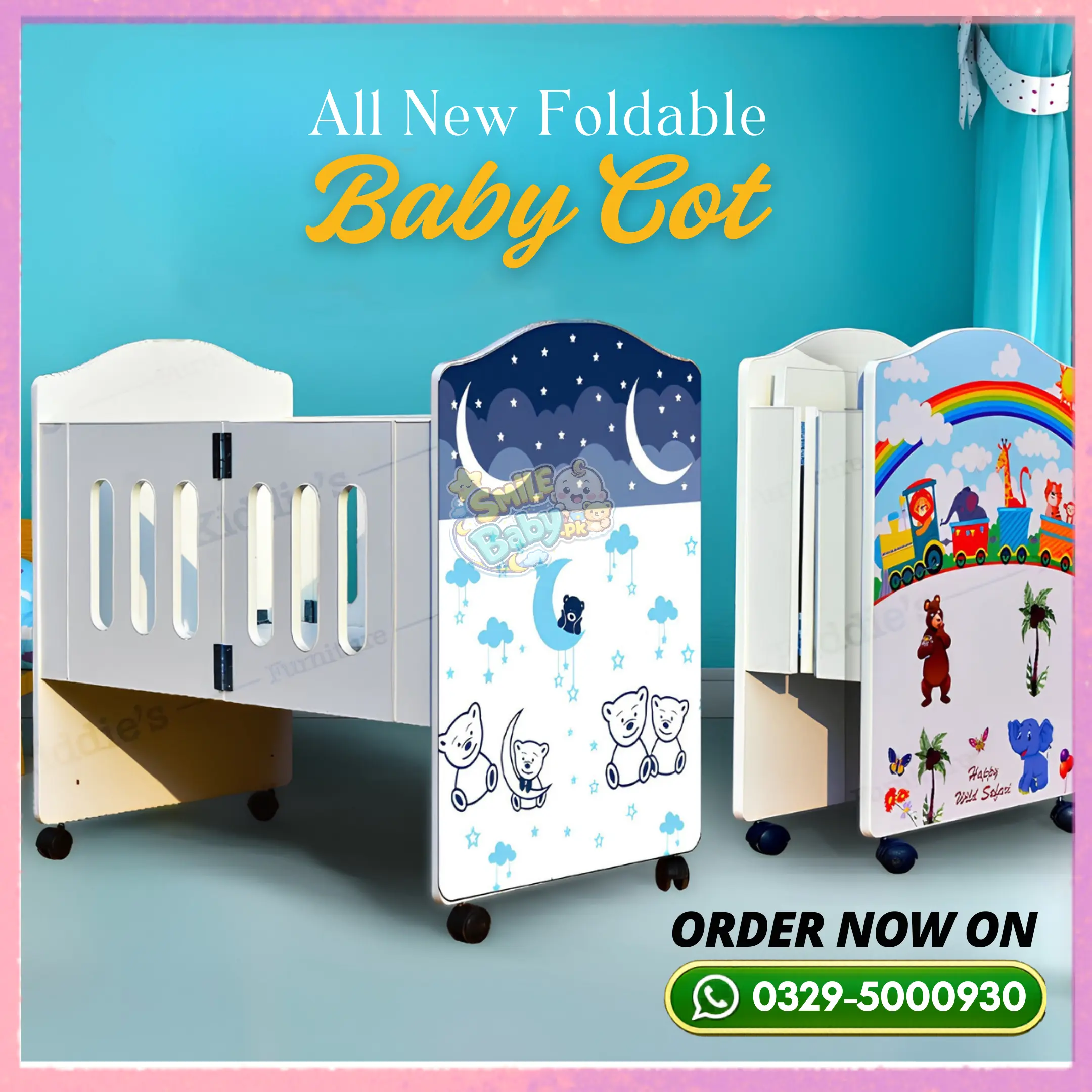 Foldable Baby Cot side view