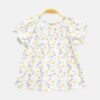 Pastel Floral Smocked Top White