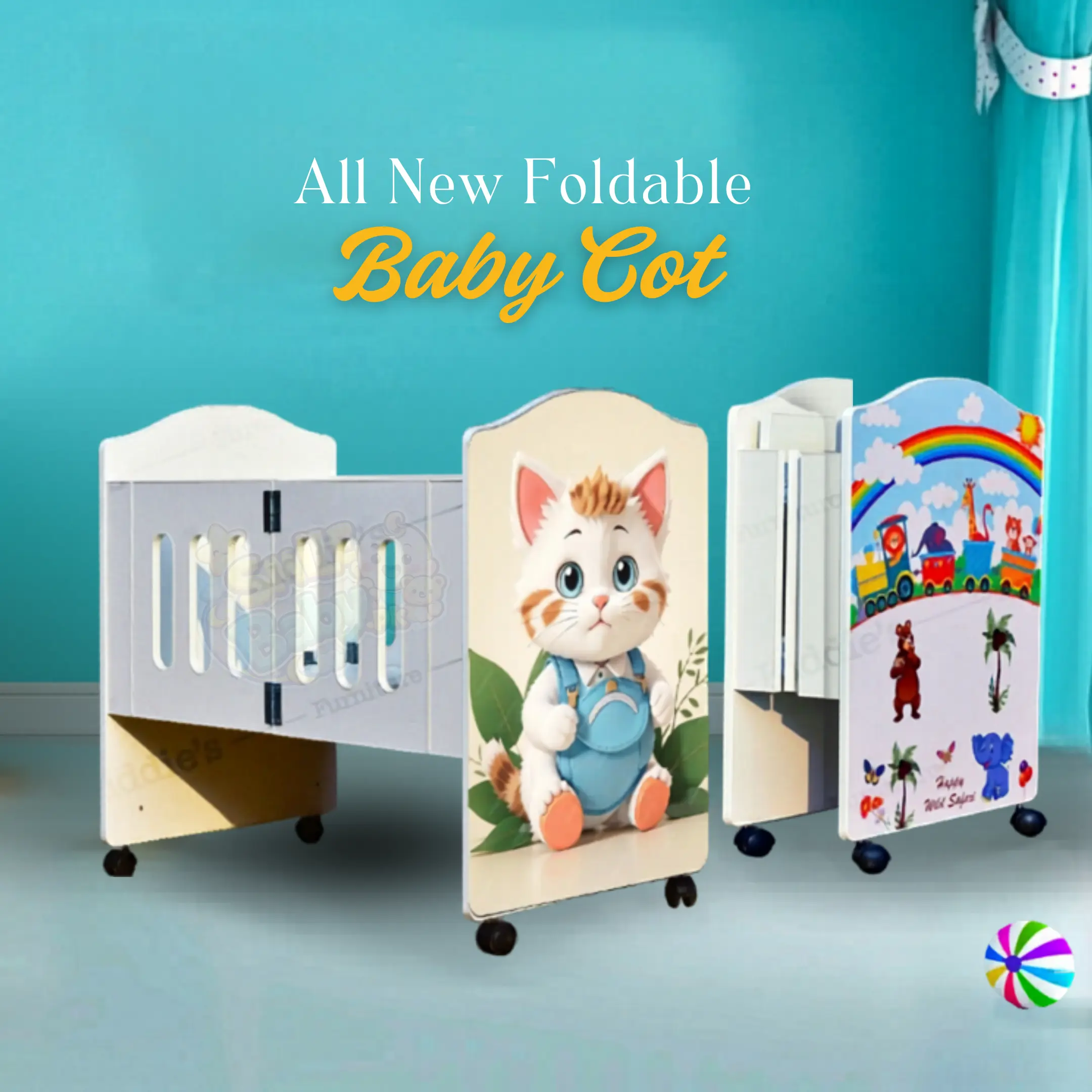 Foldable Baby Cot final showcase view