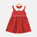 Red Peter Pan Collar Frock