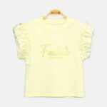 Magnifique Ruffle Sleeve Tee Yellow
