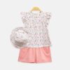 Floral 4-Piece Suit Set With Hat