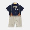 Navy Blue Gentleman Romper