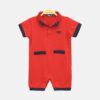 Red & Navy Blue Polo Boy Romper
