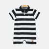 Navy Blue & White Polo Boy Romper