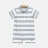 Grey & White Polo Boy Romper