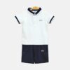 White Lacoste Boy Suit – 2 Piece Set