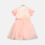 Puff-Sleeve Frock - Peach