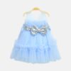 Silver Bow Blue Frock