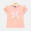 Girls Dusty Pink Bow Tee