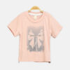 Girls Peach Mimifactory Studded Bow Tee
