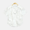 Girls White Cloud-Wash Chain Accent Tee