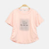 Girls Peach Side-Cinch Glitter Tee
