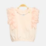 Peach Sheer Ruffle Top