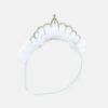 White Ruffle Tiara Headband