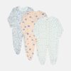 Pastel Garden Floral Sleepsuits Pk-3