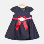 CLASSIC NAVY BLUE ROSE PARTY DRESS