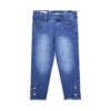 LIGHT BLUE FLOWER BUTTON JEANS