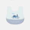 Grey Nautical Silicone Pocket Bib
